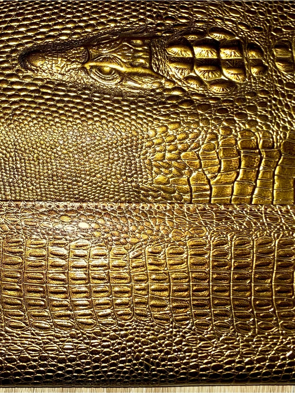 Leather Alligator🐊 Long Wallet. Bronze.
